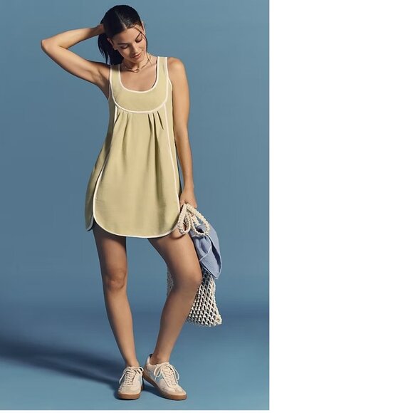 Daily Practice by Anthropologie At Play Mini Dress size XL citron zest color new - Picture 3 of 5